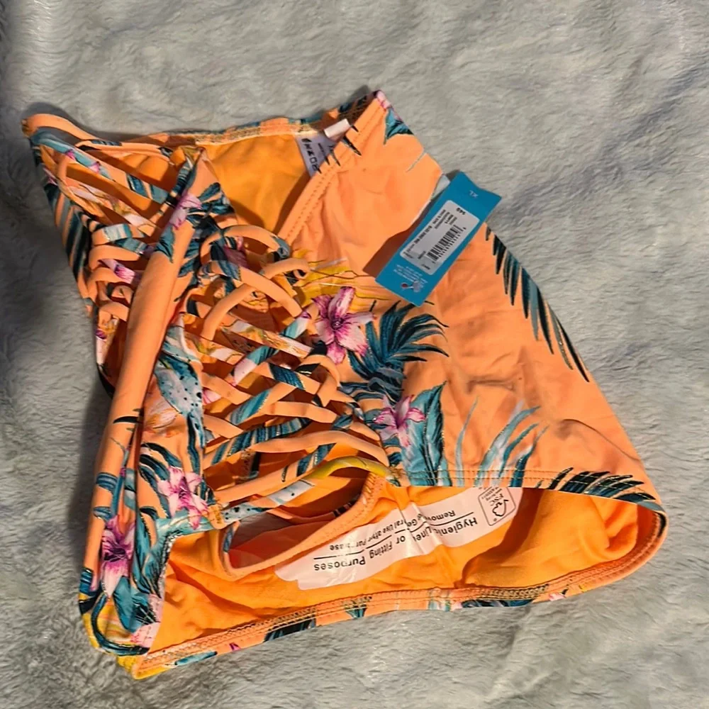 Ambrielle Floral Orange Bikini Bottom